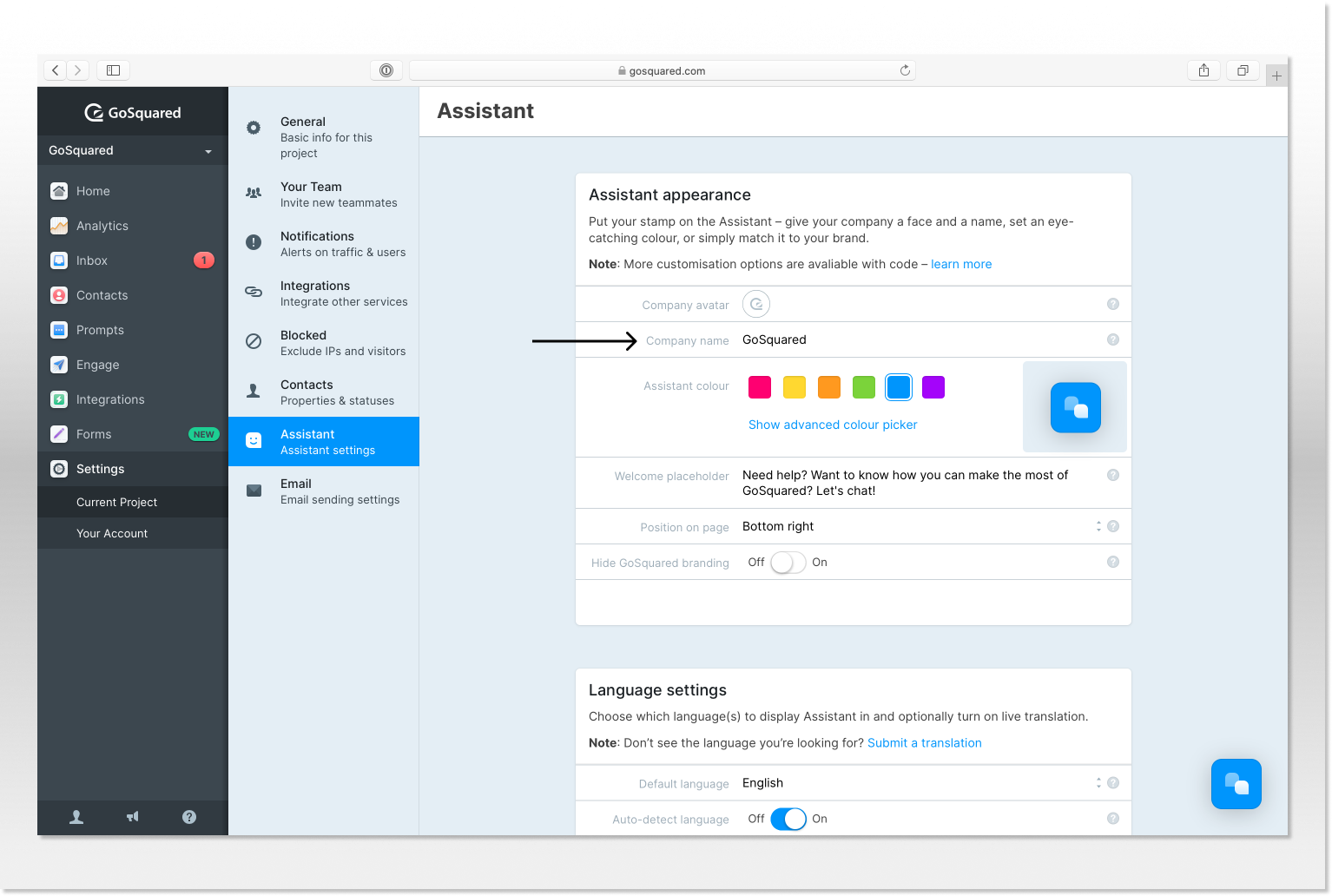 Editing An Individual Sender Profile GoSquared
